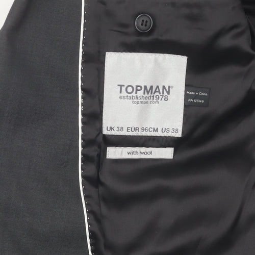 Topman Men's Black Suit Jacket 38 Formal Wear