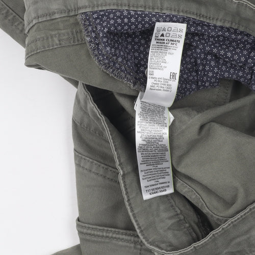 Marks and Spencer Green Straight Trousers 40 Unisex