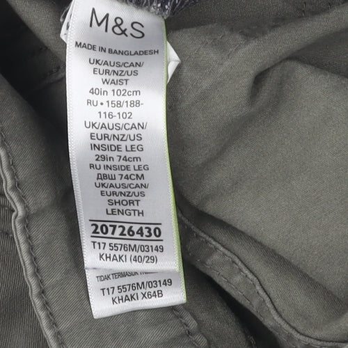 Marks and Spencer Green Straight Trousers 40 Unisex