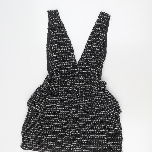 Zara Women’s Black Tweed Dungaree, Size 8
