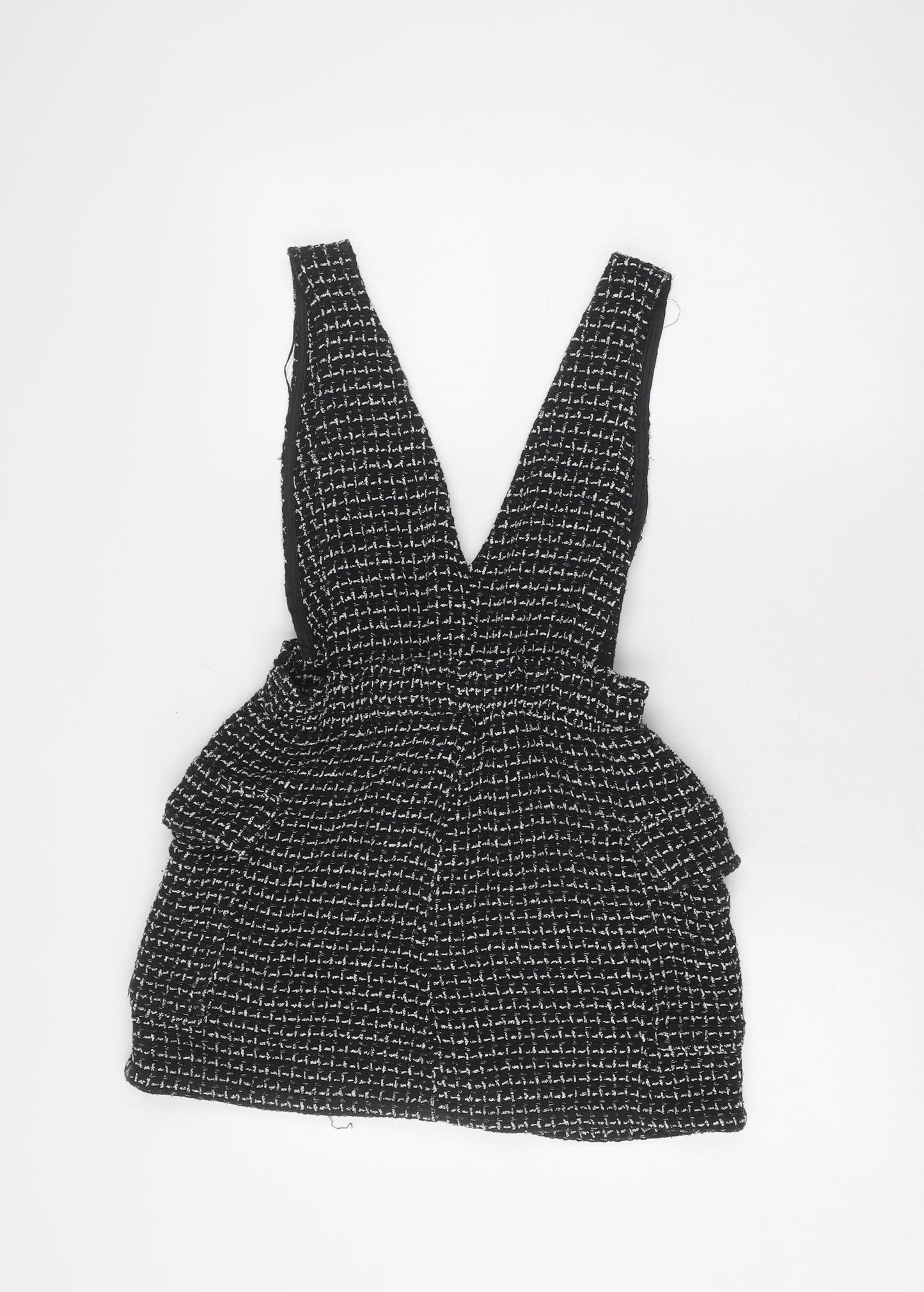 Zara Women’s Black Tweed Dungaree, Size 8