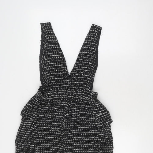 Zara Women’s Black Tweed Dungaree, Size 8