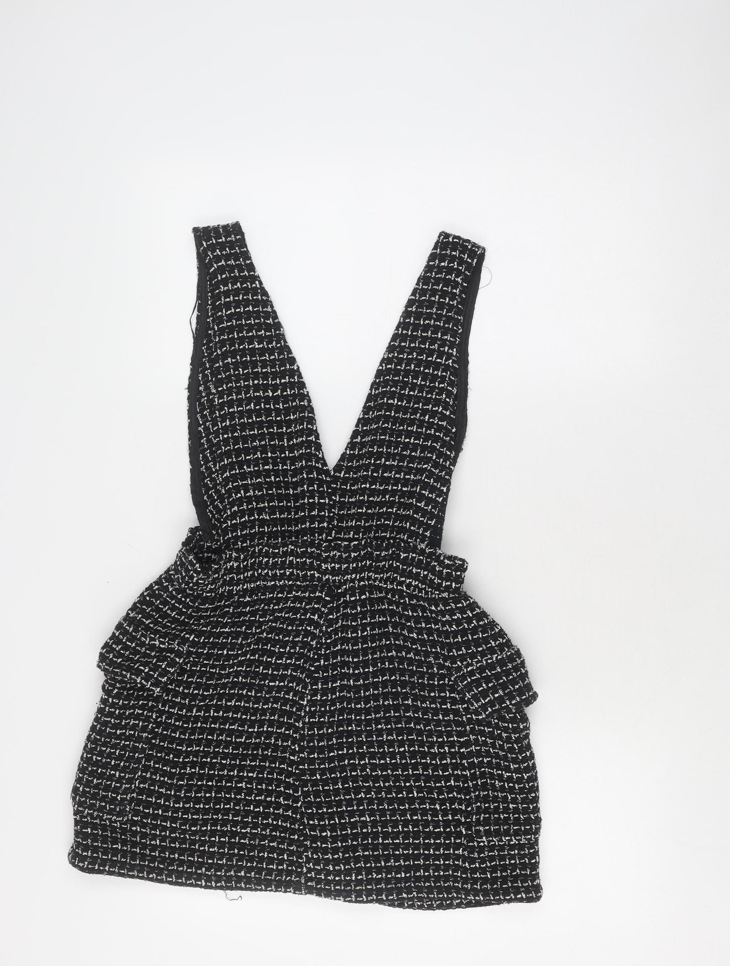 Zara Women’s Black Tweed Dungaree, Size 8