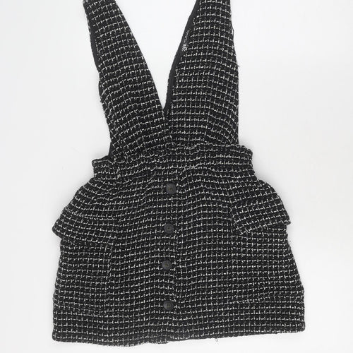Zara Women’s Black Tweed Dungaree, Size 8