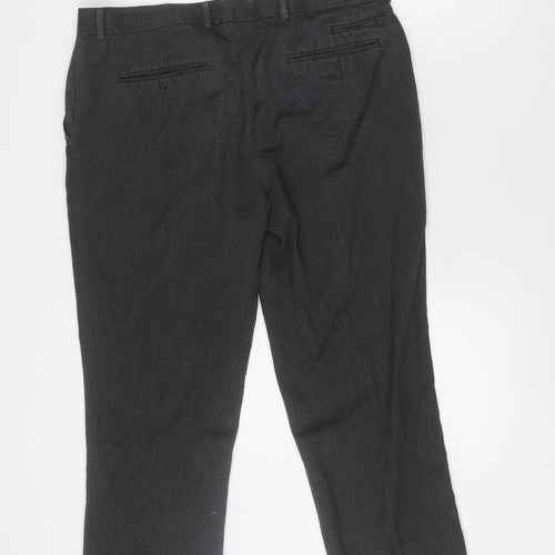 Savile Row Men's Black Dress Pants 36 Regular