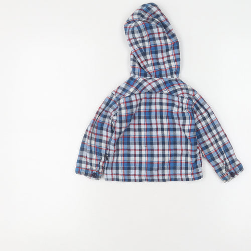 JoJo Maman Bébé Boys Plaid Shirt Jacket 6-12M Multicoloured
