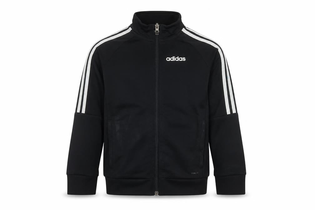 Front view of Adidas boys’ black track jacket 7-8 years
