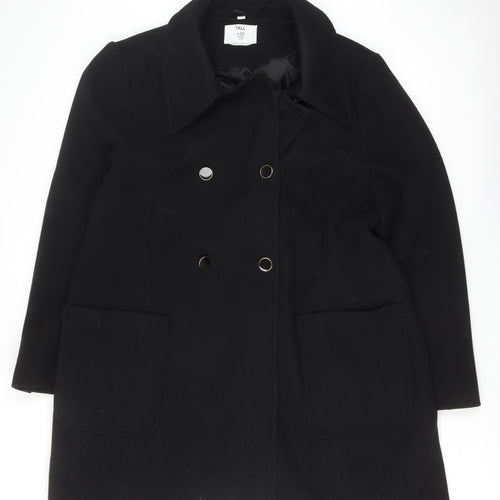 Dorothy Perkins Women's Black Wool Pea Coat Size 20 Tall