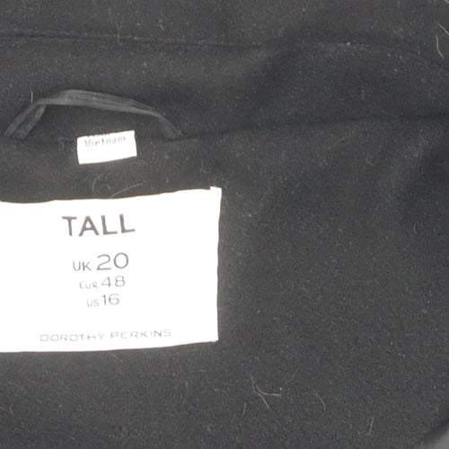 Dorothy Perkins Women's Black Wool Pea Coat Size 20 Tall