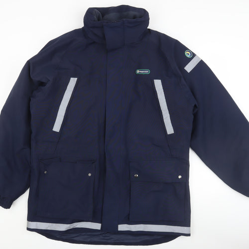 Stagecoach Men's Blue Medium Reflective Rain Jacket