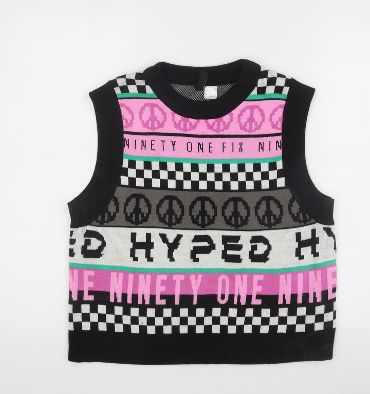 H&M Women's Multicoloured Graphic Vest S