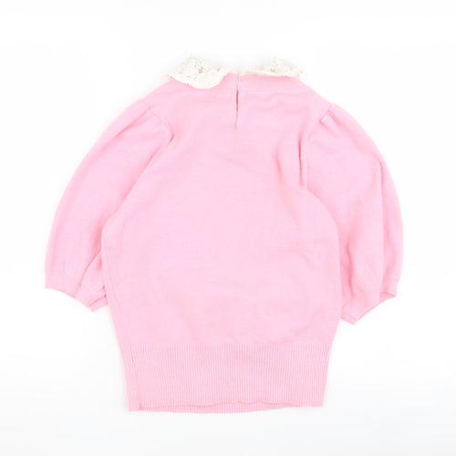 River Island Women's Pink Collared Jumper - Size 12