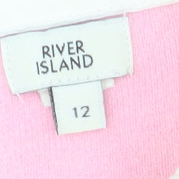 River Island Women's Pink Collared Jumper - Size 12