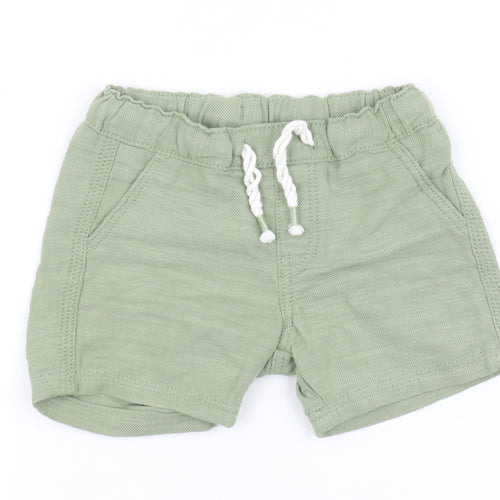 H&M Unisex Baby Green Cotton Shorts - Size 6-9 Months