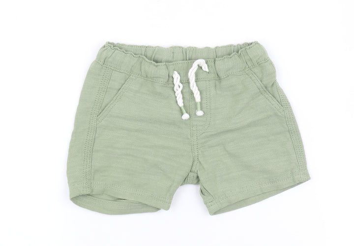 H&M Unisex Baby Green Cotton Shorts - Size 6-9 Months