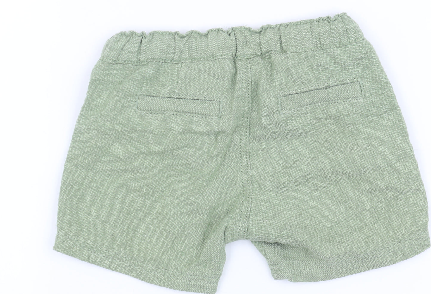 H&M Unisex Baby Green Cotton Shorts - Size 6-9 Months