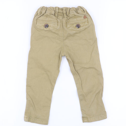 Next Boys Beige Chino Trousers 9 Months Elastic Waist Casual
