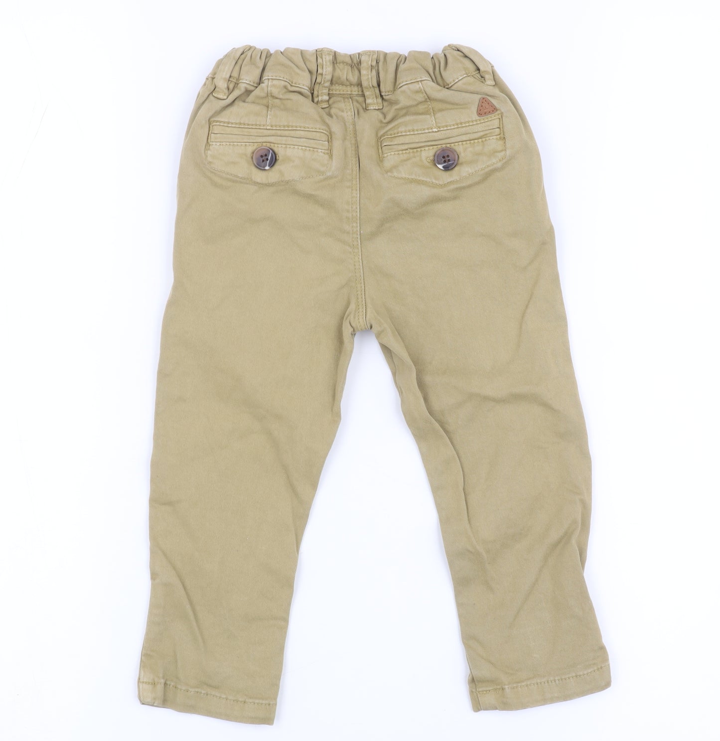Next Boys Beige Chino Trousers 9 Months Elastic Waist Casual