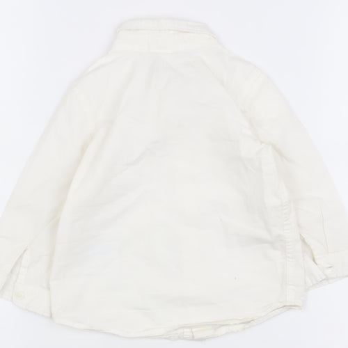 H&M Unisex White Button-Up Shirt 6-9 Months Cotton