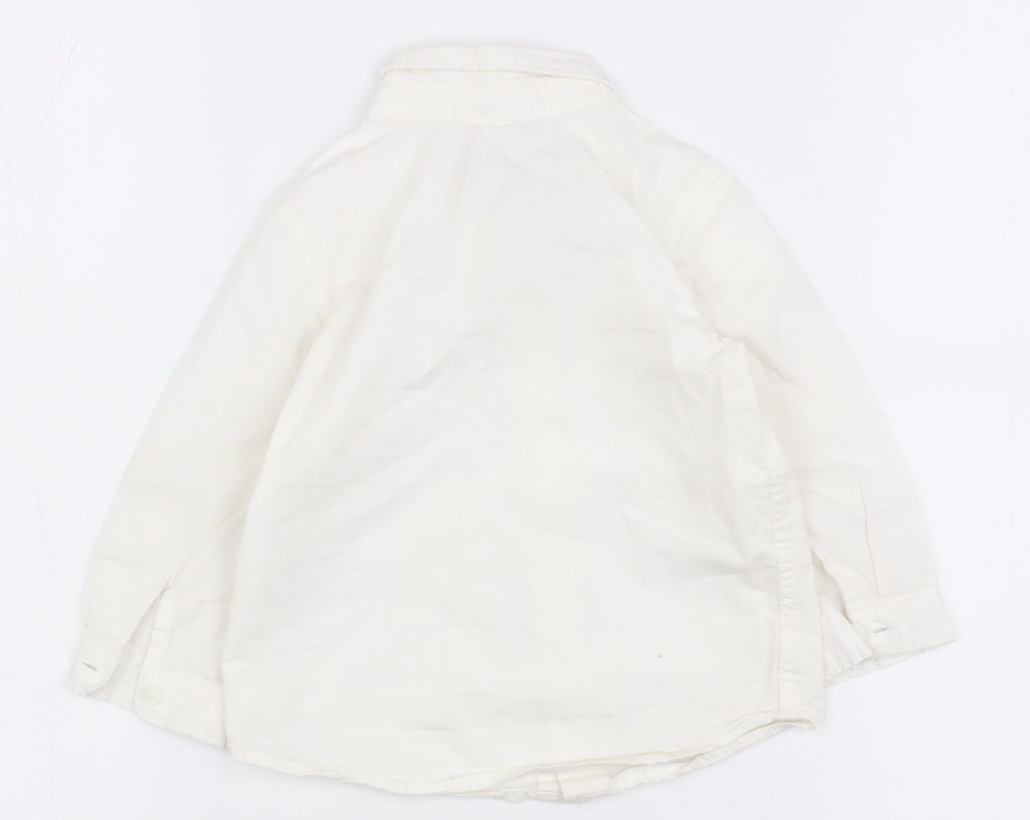 H&M Unisex White Button-Up Shirt 6-9 Months Cotton