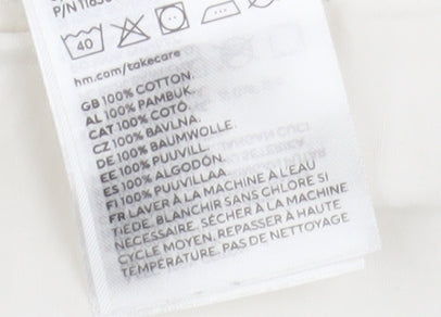 H&M Unisex White Button-Up Shirt 6-9 Months Cotton