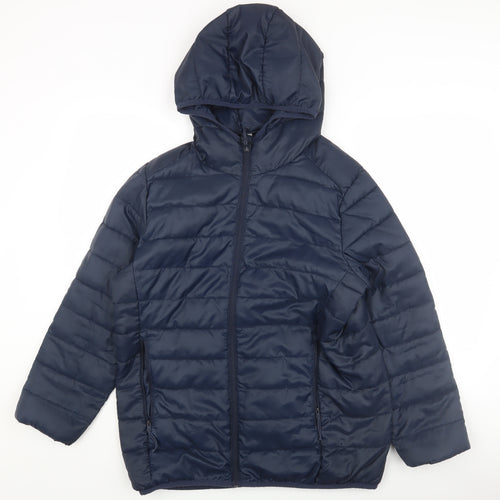 Freedom Trail Women's Blue Puffer Jacket, Size 14, Hooded