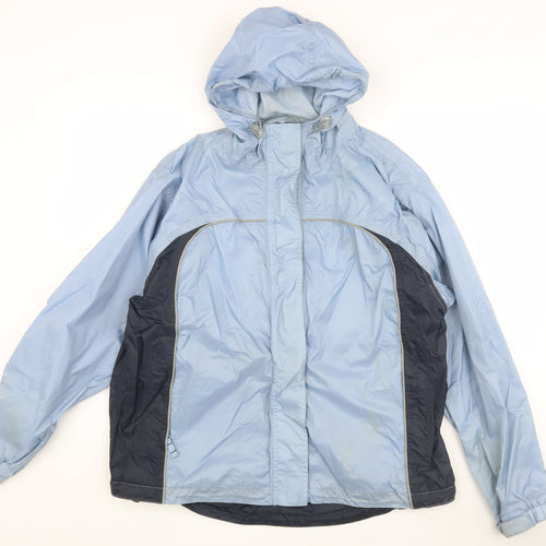 Peter Storm Women's Blue Waterproof Hooded Rain Coat Size 18