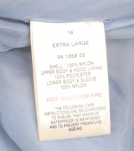 Peter Storm Women's Blue Waterproof Hooded Rain Coat Size 18