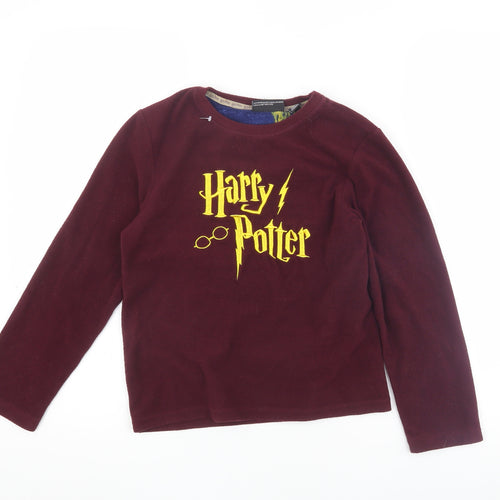 Harry Potter Girls Red Fleece Pyjama Top, Size 10-11, Winter Wear