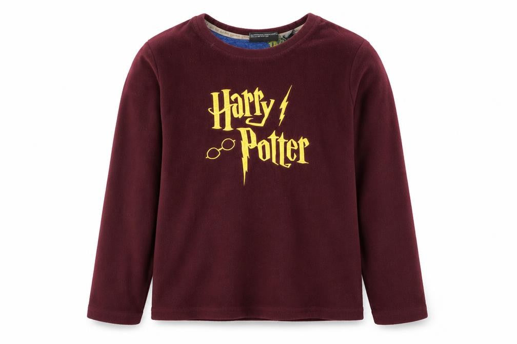 Harry Potter Girls Red Fleece Pyjama Top, Size 10-11, Winter Wear