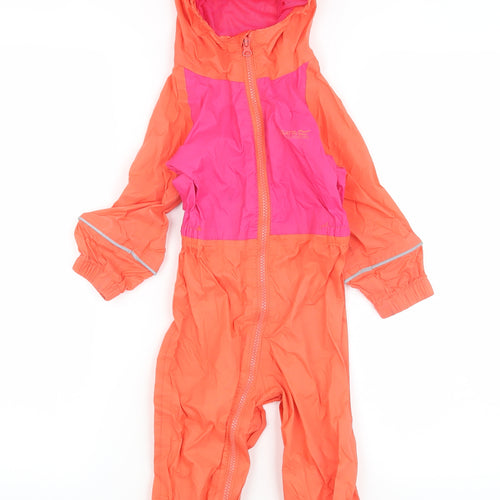 Regatta Unisex Toddler Orange Raincoat Snowsuit 18-24 Months Hooded