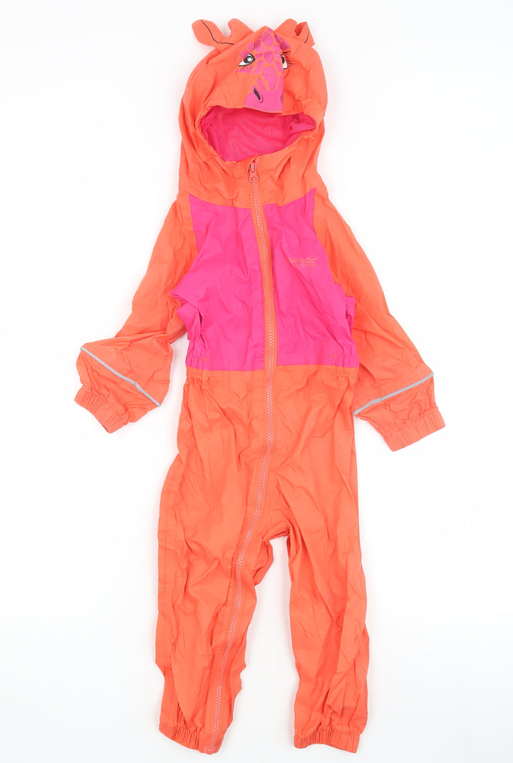 Regatta Unisex Toddler Orange Raincoat Snowsuit 18-24 Months Hooded