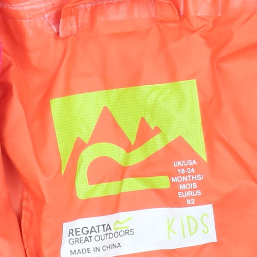 Regatta Unisex Toddler Orange Raincoat Snowsuit 18-24 Months Hooded