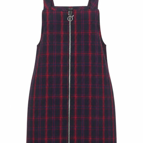 Forever 21 Women's Plaid Pinafore Dress L