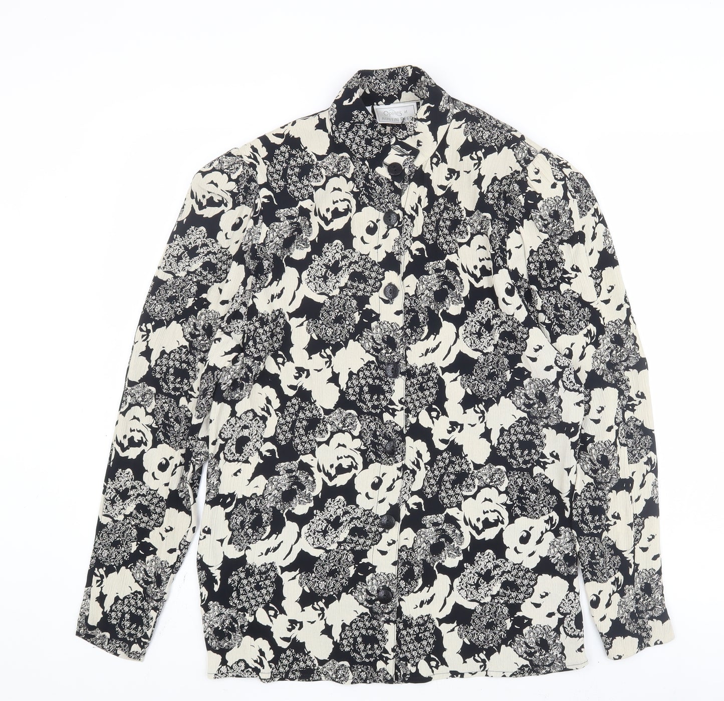 Options at Austin Reed Women's Black Floral Blouse - Size 10