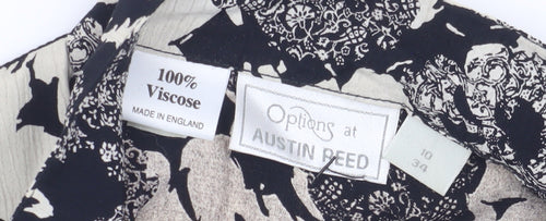 Options at Austin Reed Women's Black Floral Blouse - Size 10