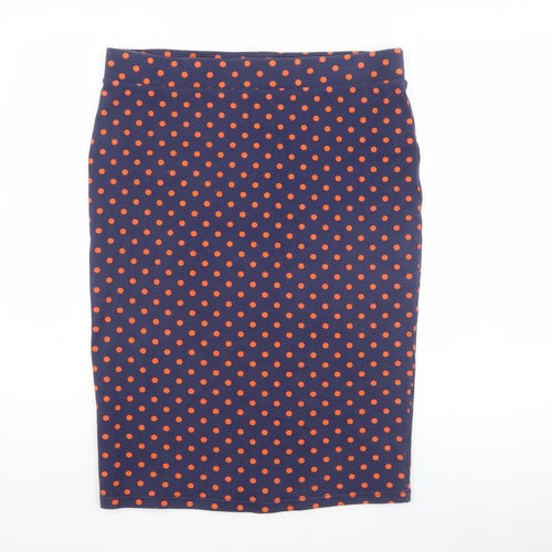 Laura Ashley Women's Blue Polka Dot Pencil Skirt Size 12