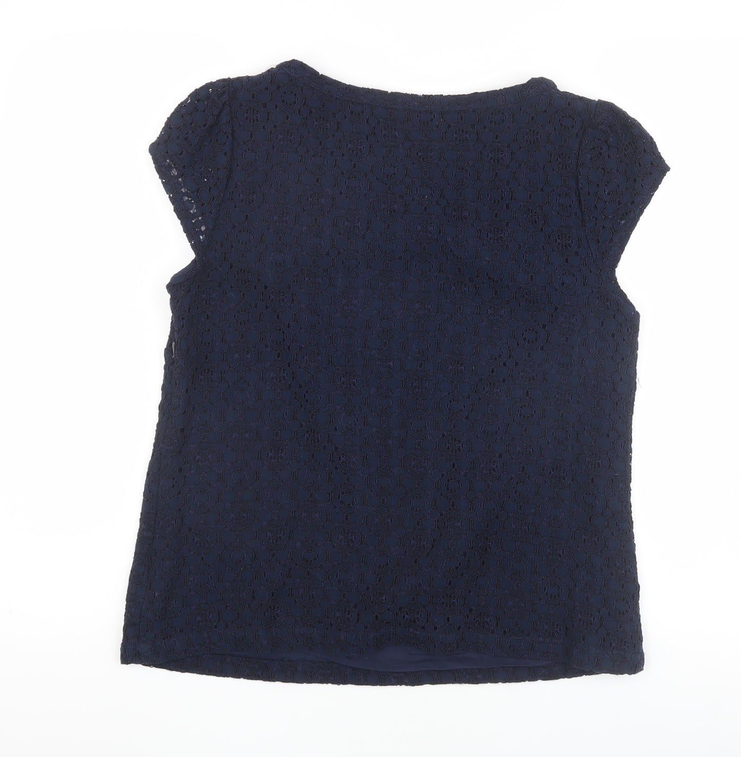 Boden Women's Blue Lace Blouse Short Sleeve, Size 10