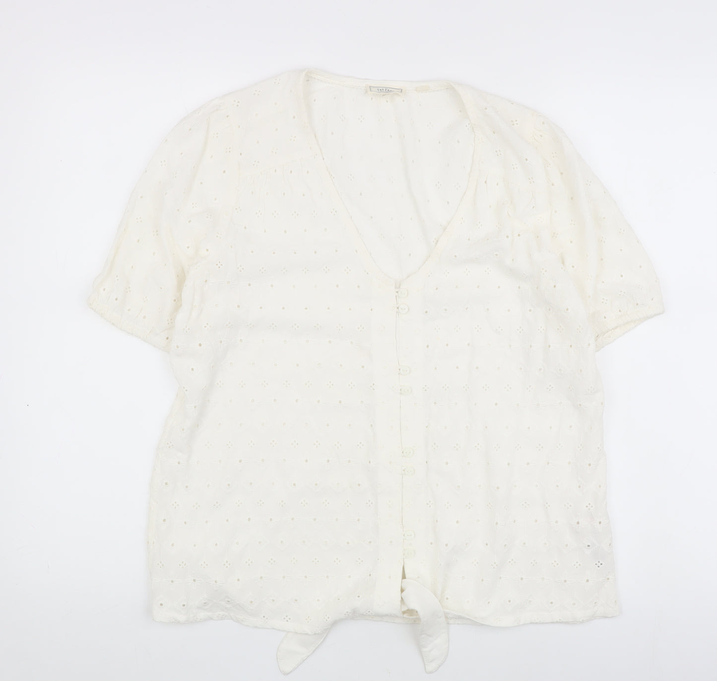 Fat Face Women's White Size 10 Embroidered Blouse