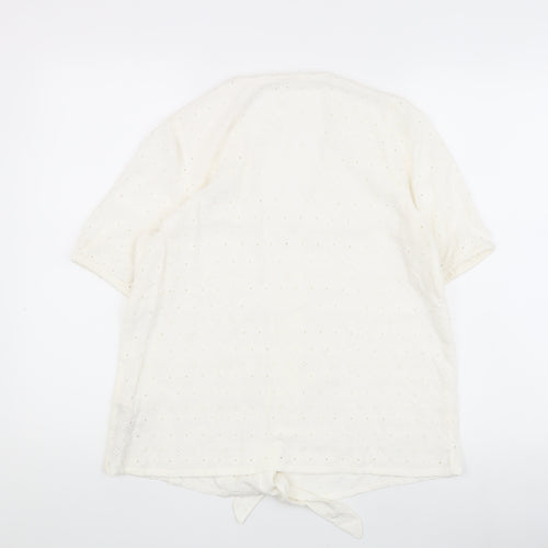 Fat Face Women's White Size 10 Embroidered Blouse