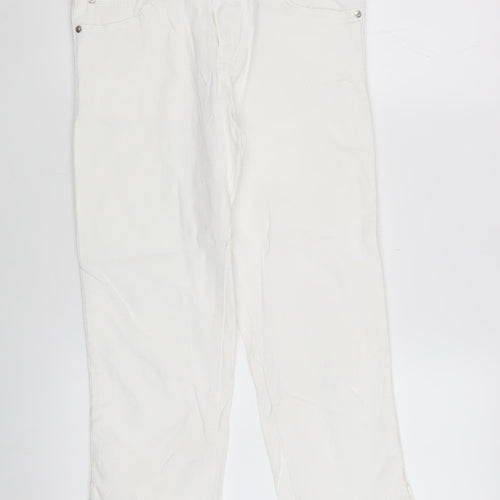 s.Oliver Women Capri White Jeans Size 8 Regular Fit