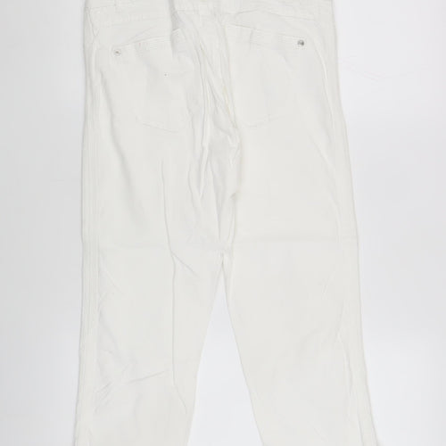 s.Oliver Women Capri White Jeans Size 8 Regular Fit