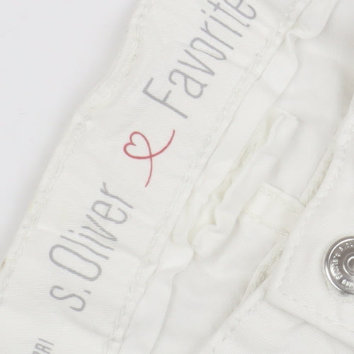 s.Oliver Women Capri White Jeans Size 8 Regular Fit