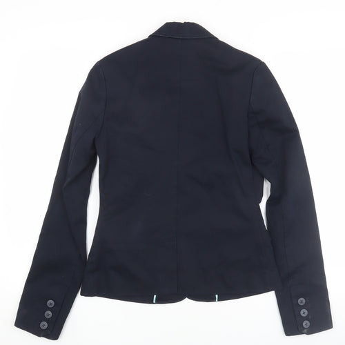 Musto Women's Blue Blazer Size 8 Lined Cotton
