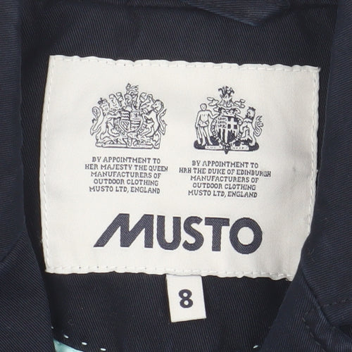 Musto Women's Blue Blazer Size 8 Lined Cotton