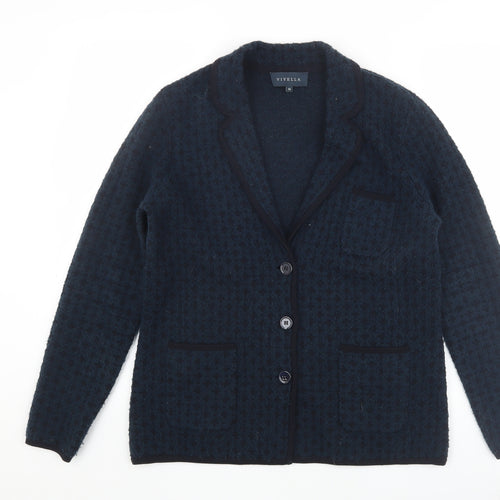 Viyella Women's Blue Collared Cardigan - Medium
