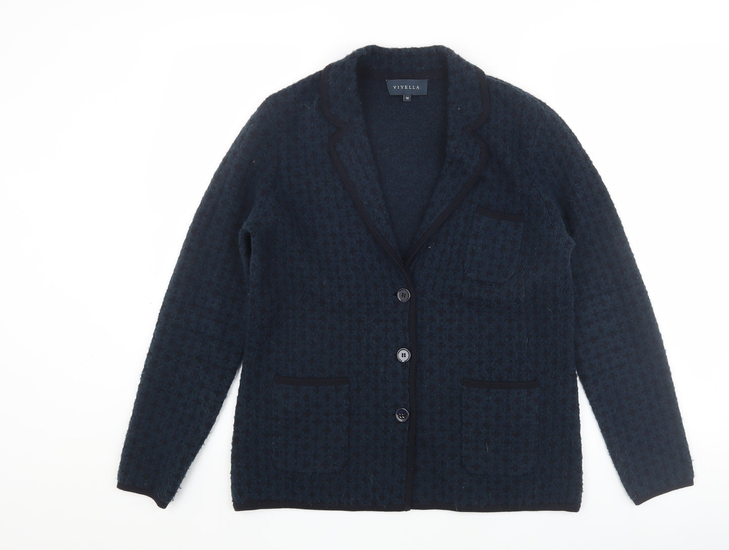 Viyella Women's Blue Collared Cardigan - Medium