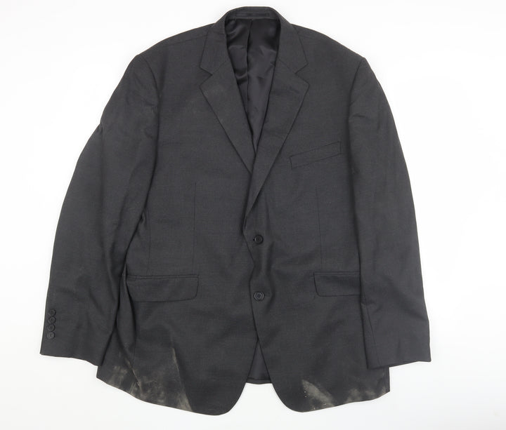Dehavilland Men's Black Blazer, Size 44, Regular Fit
