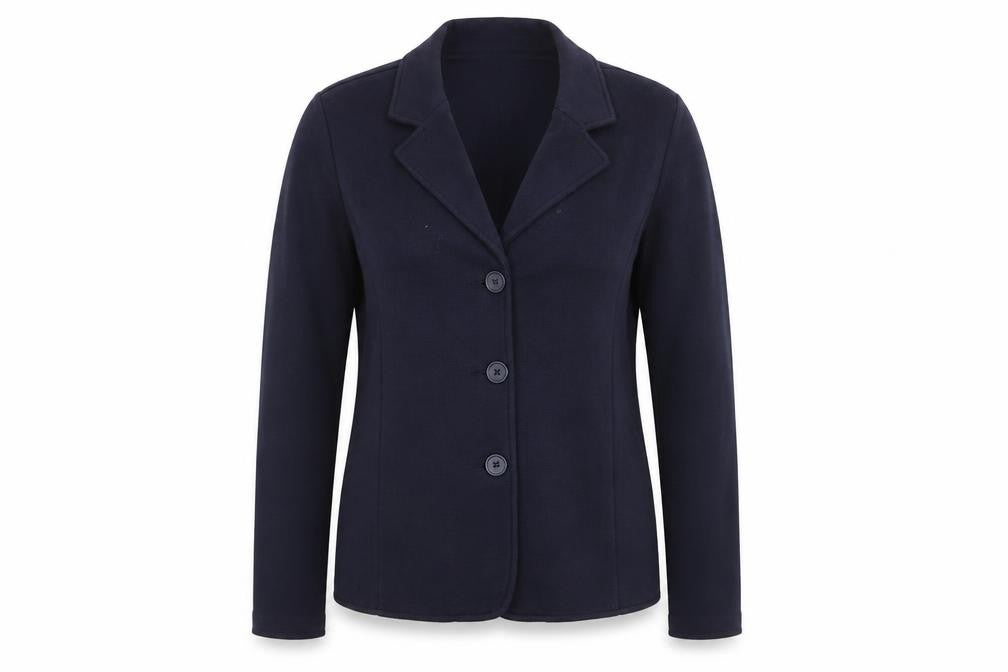 Front view of Laura Ashley Women's Blue Suit Jacket, size 8