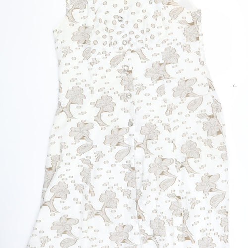 Tiber Women's Ivory Floral Shift Dress Size 16